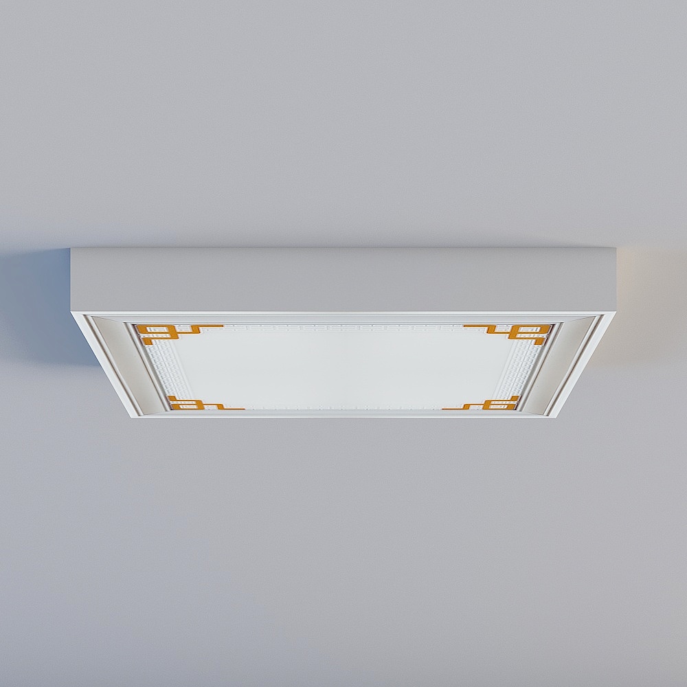 欧派砂白花灯3d模型