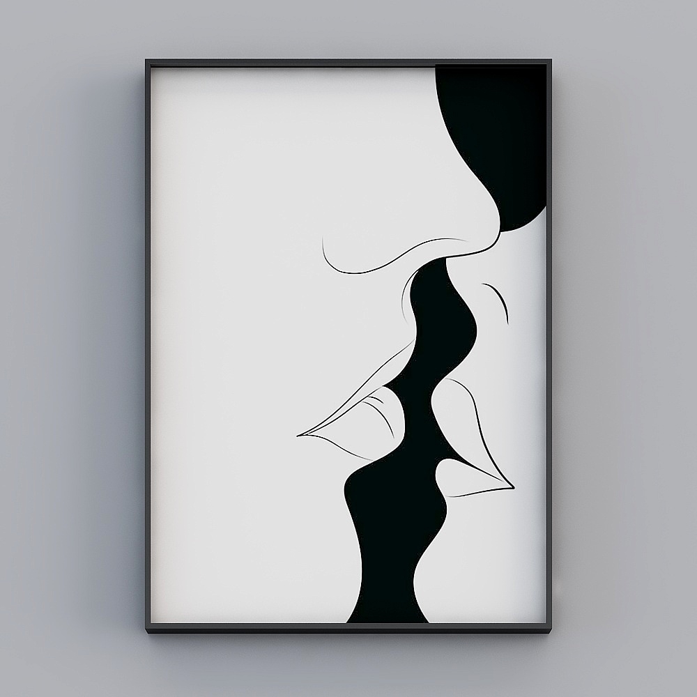 艾黛家居-现代简约人物抽象人物装饰画-131164a3d模型