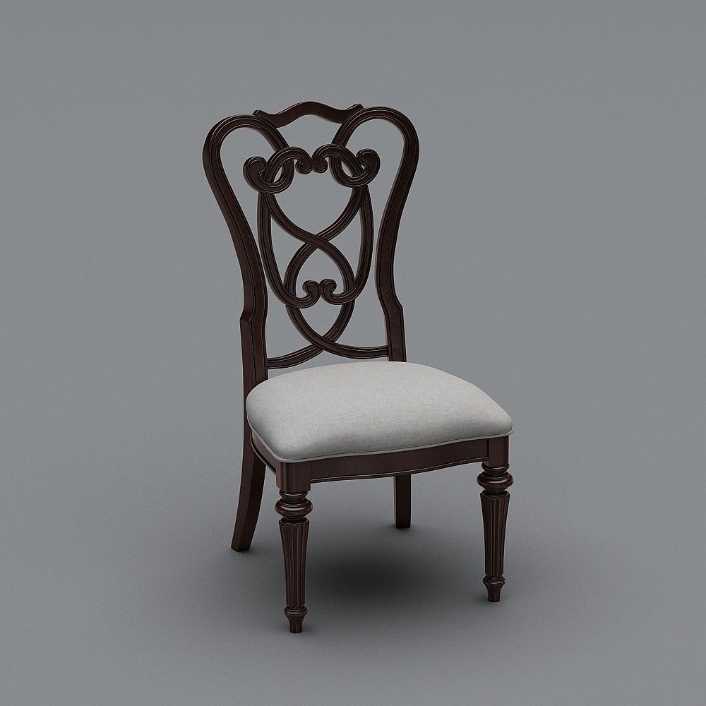 餐椅(木坐板)3d模型下载_餐椅3d模型下载_免费3dmax模型库-酷家乐