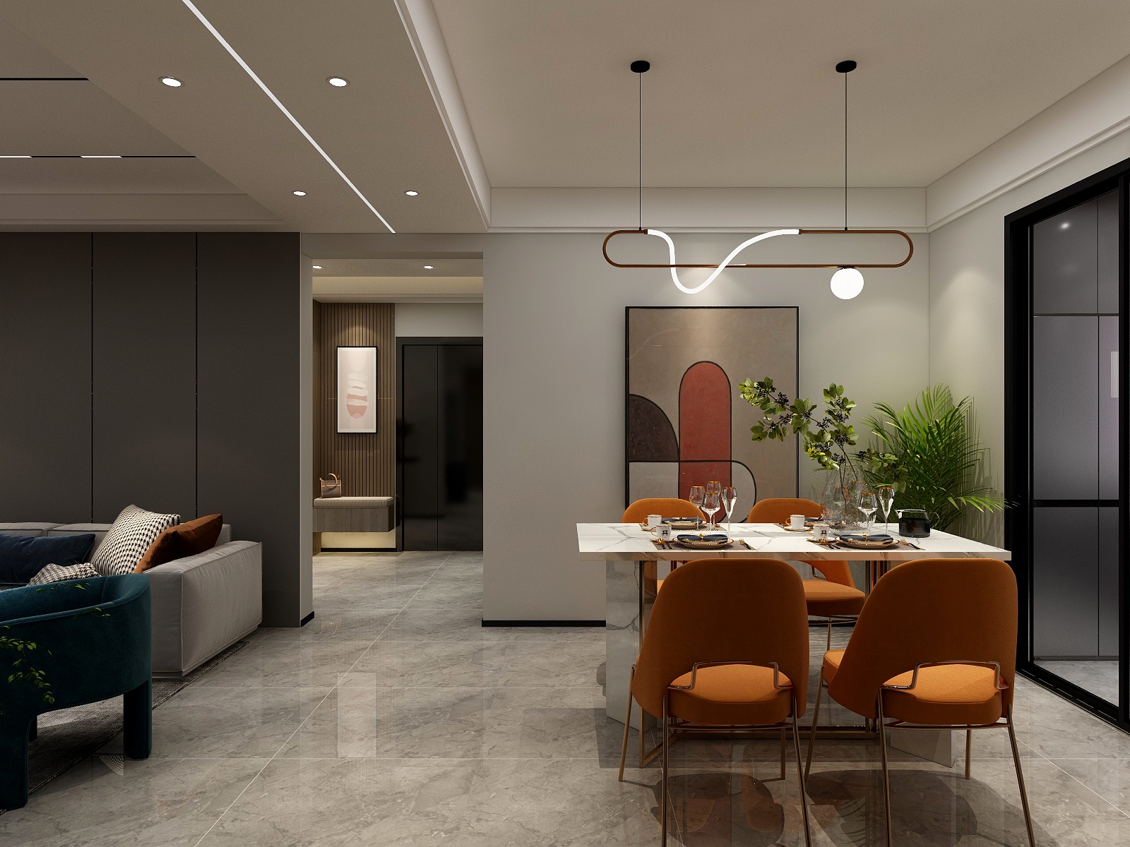 刘晋琴-圆梦小区130㎡轻奢风装修效果图