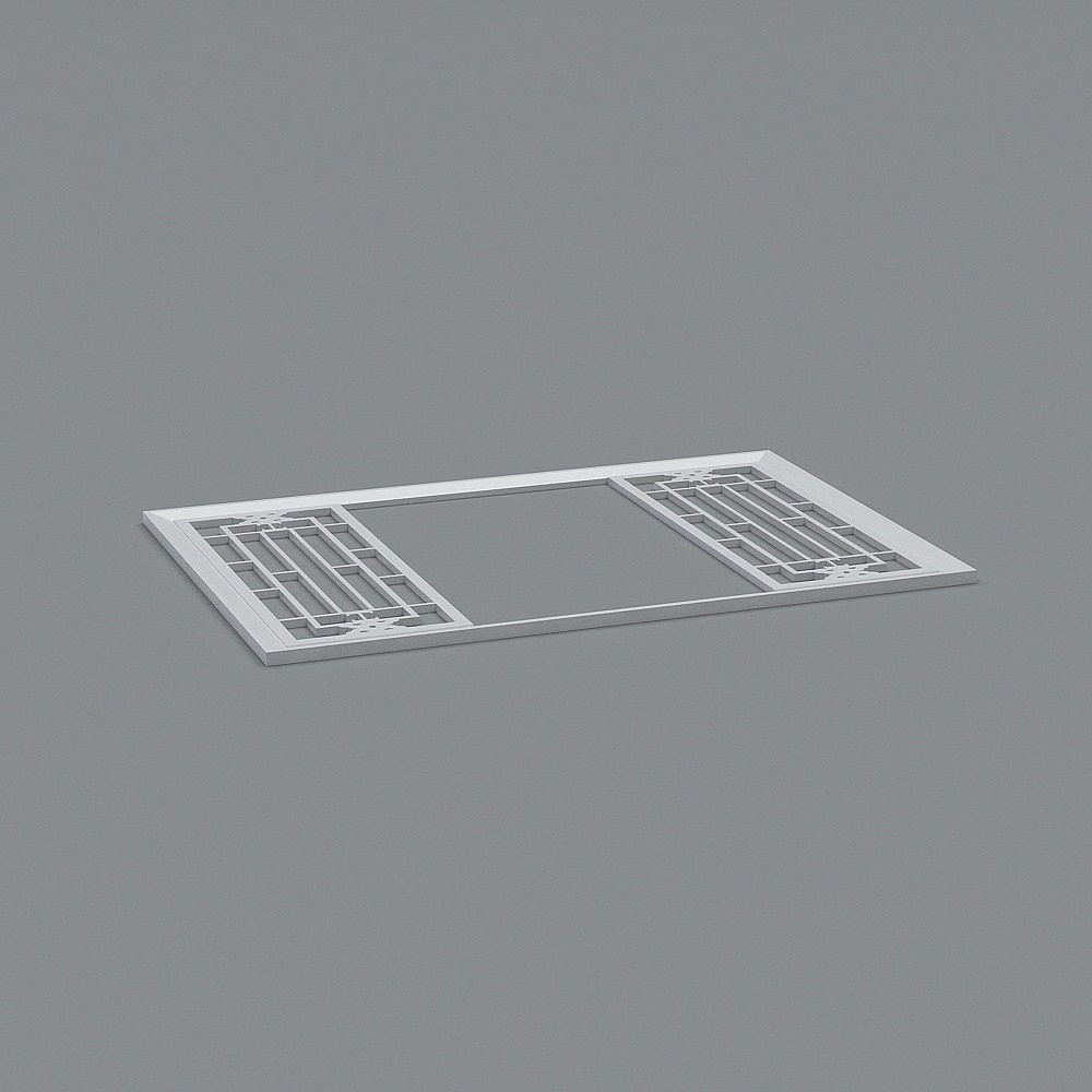 中式窗3D模型
