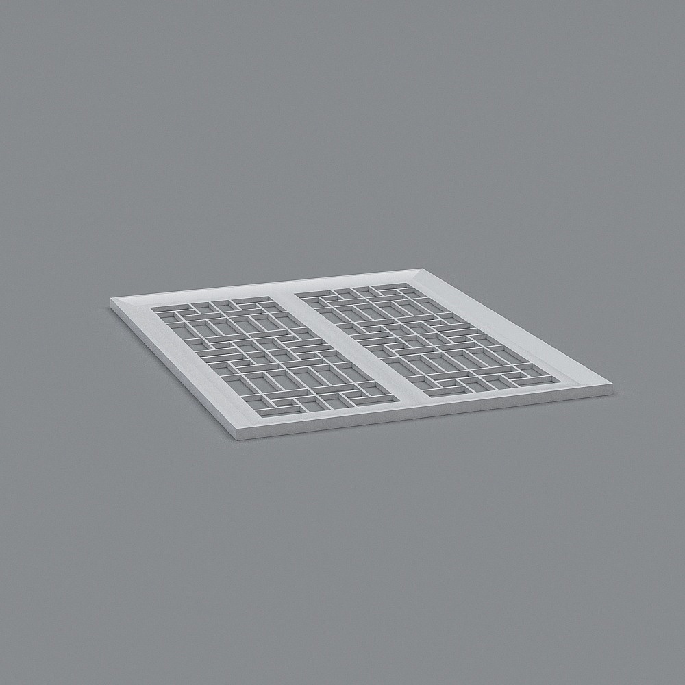 中式窗3D模型