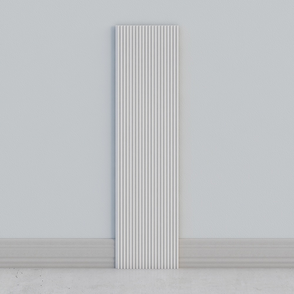 简单艾伦-实木格栅 背景墙 护墙板-9599珠光白3D模型