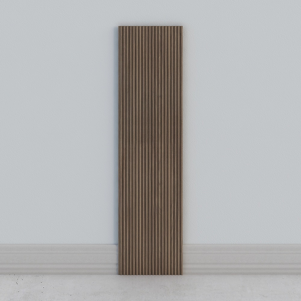 简单艾伦-实木格栅 背景墙 护墙板-9529北美胡桃-13D模型