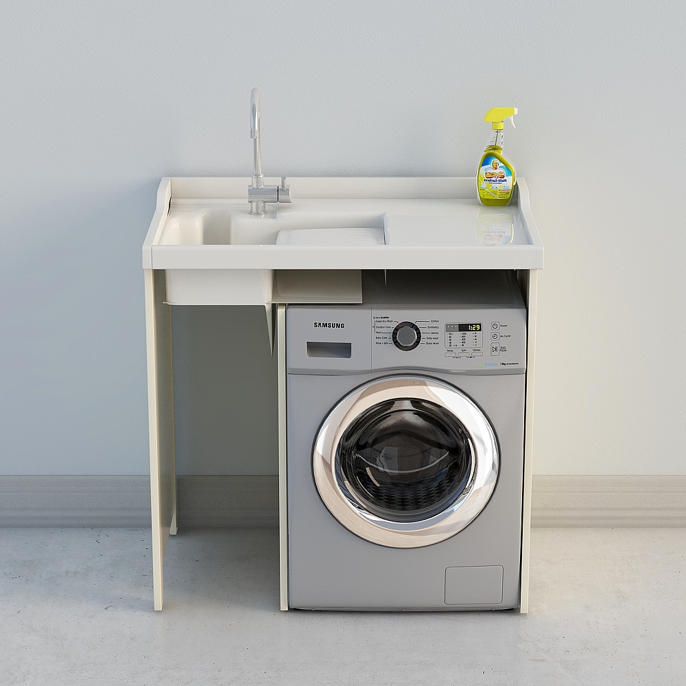 1洗衣机柜3D模型