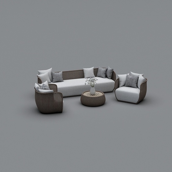 Modern Outdoor Sofa,Black