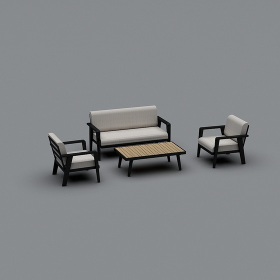 Scandinavian Outdoor Sofa,Black