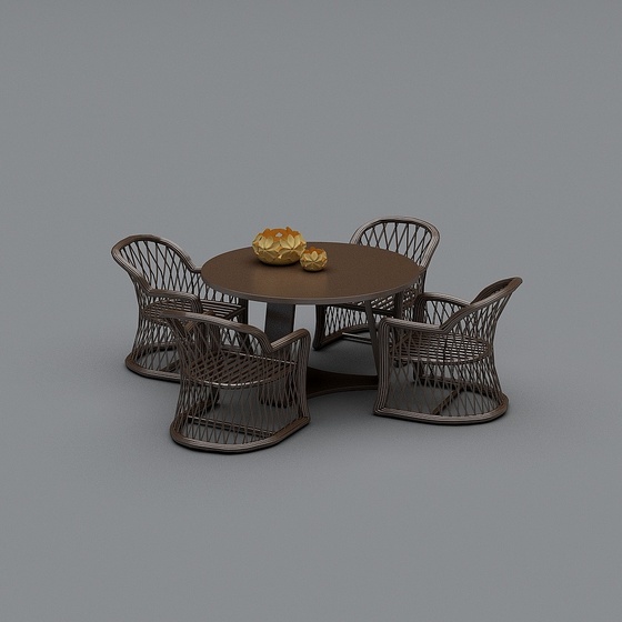 Asian Outdoor Dining Table & Chairs,Earth color