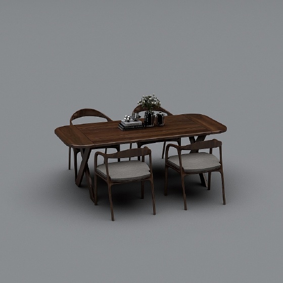 Scandinavian Outdoor Dining Table & Chairs,Earth color