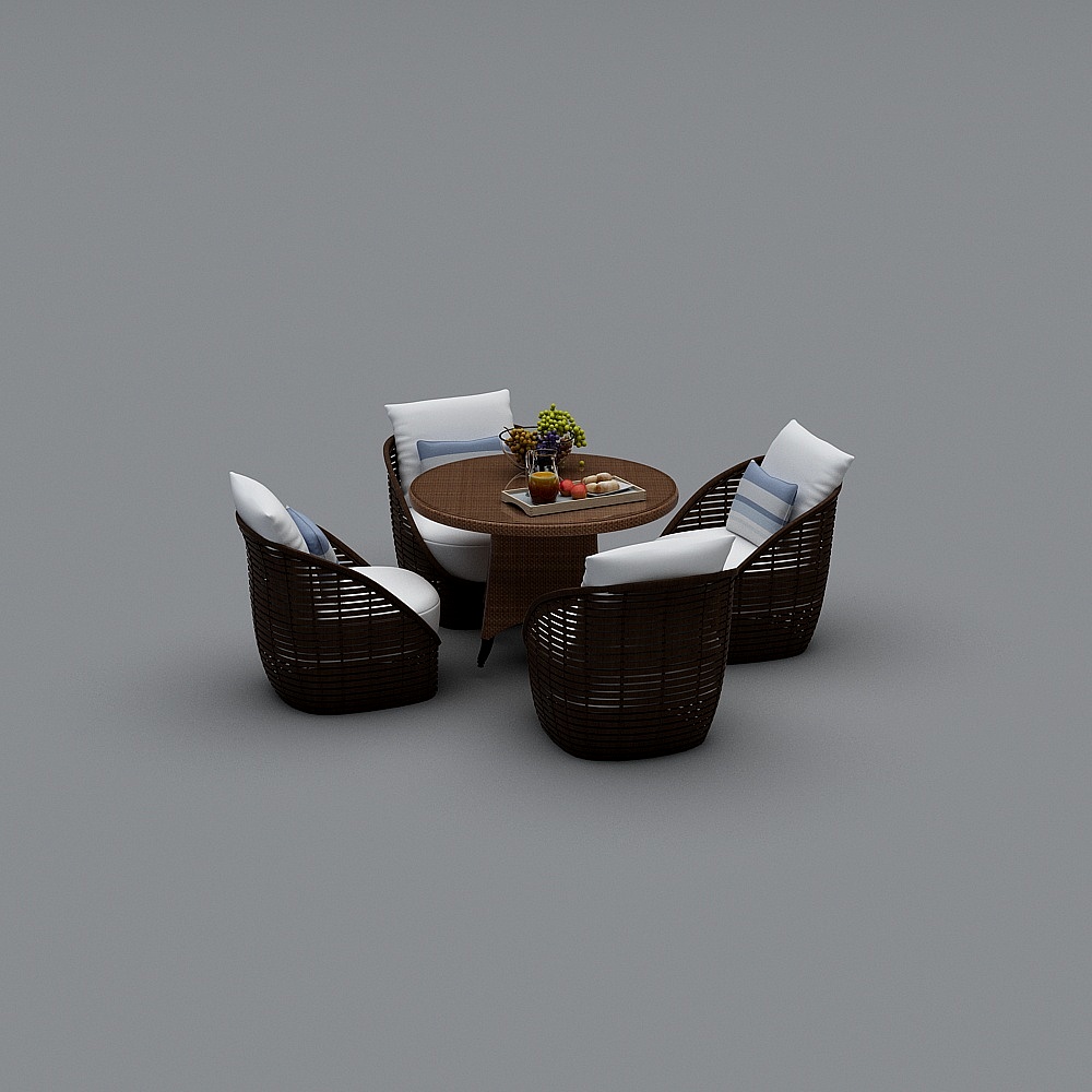 户外桌椅23D模型