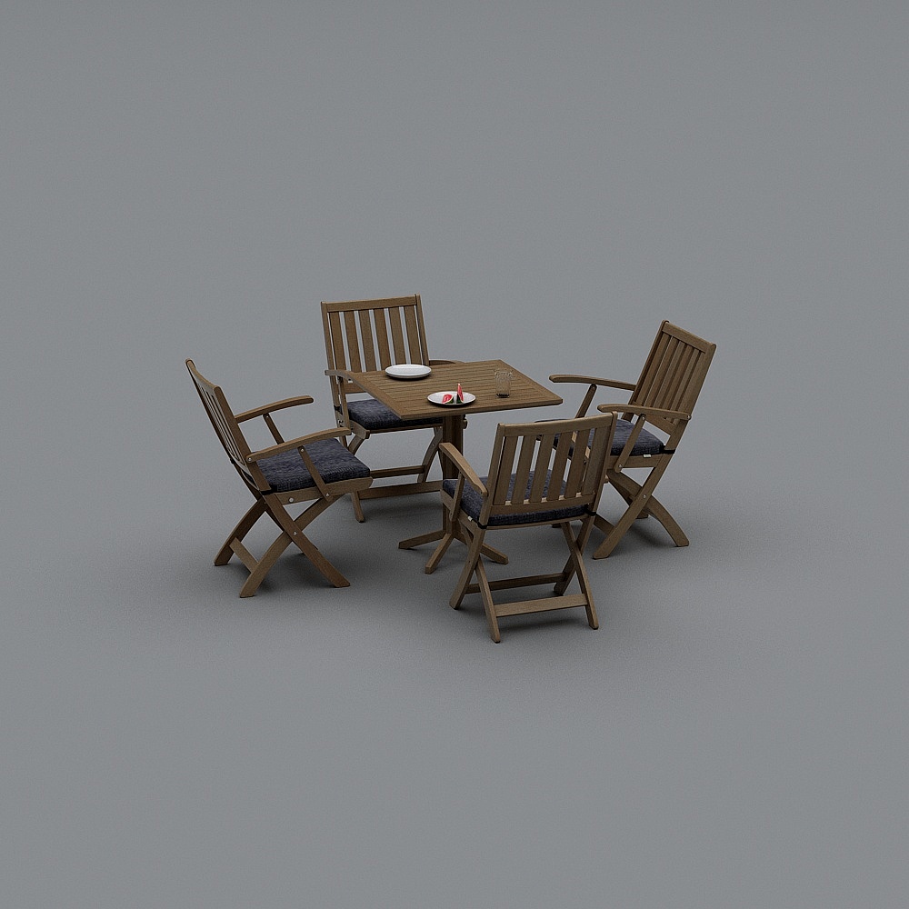 户外桌椅3D模型