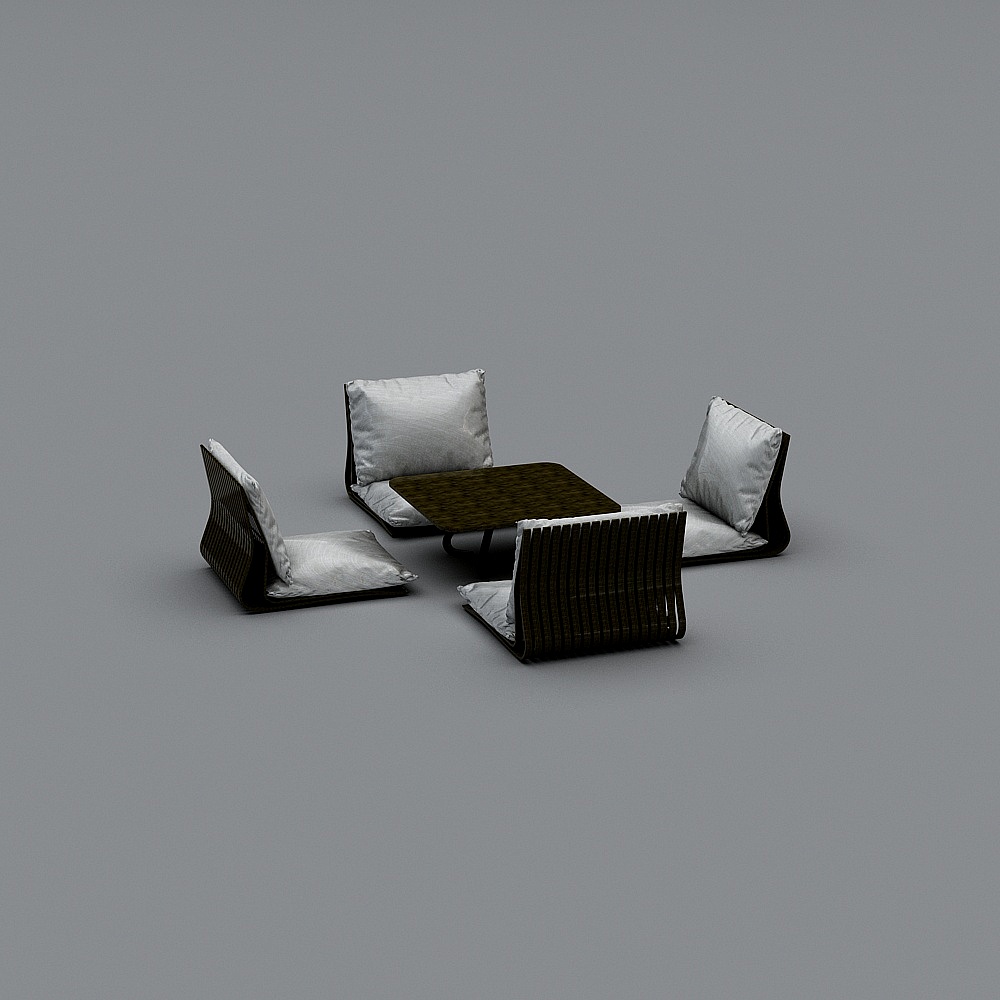 户外桌椅3D模型