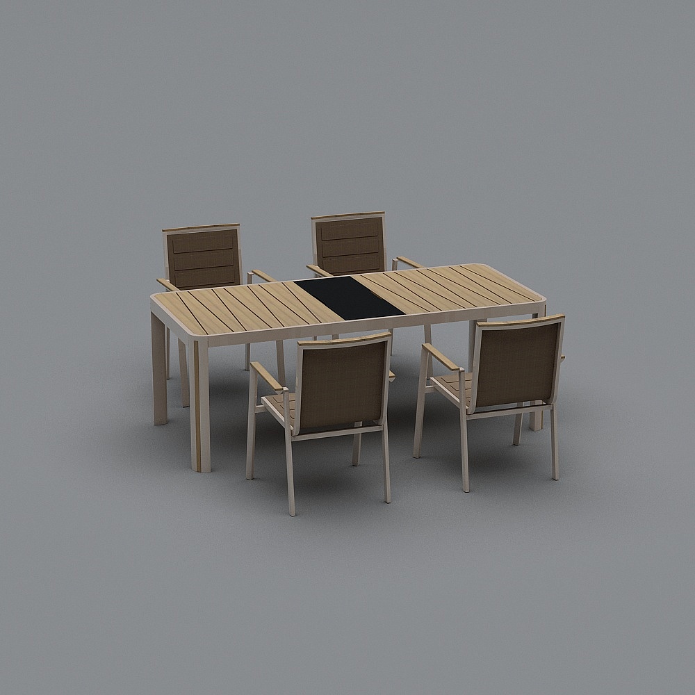 日内瓦系列-户外餐桌组合3D模型