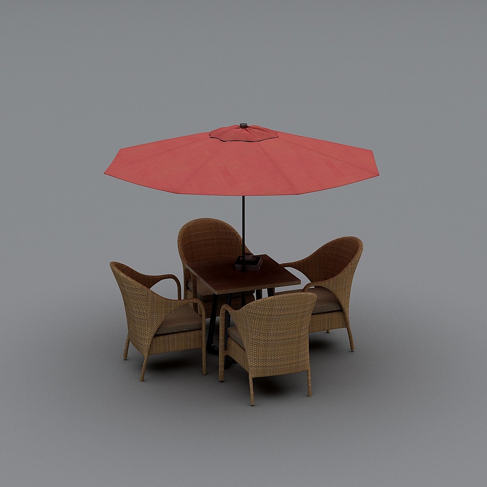 现代户外休闲椅-户外休闲椅子遮阳伞组合5