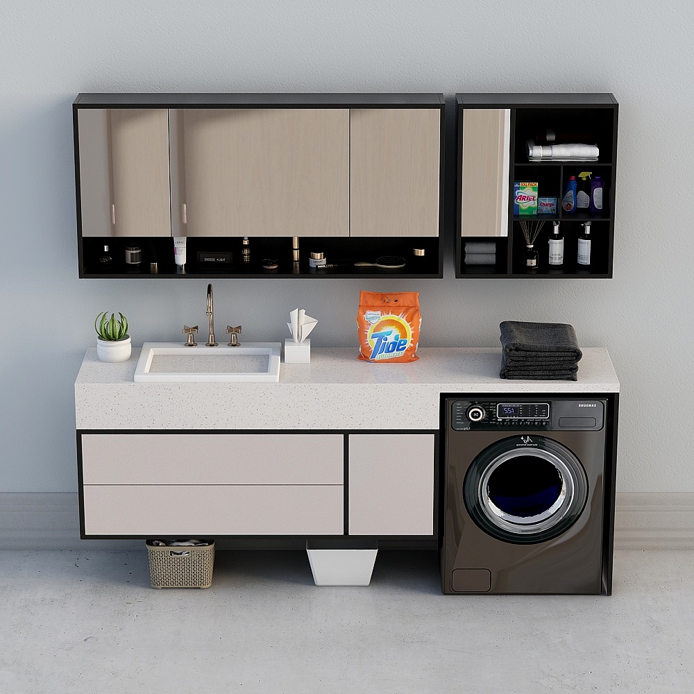 现代洗衣机柜23D模型