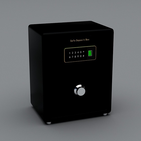 Black Safe Box 3D Model
