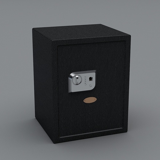 Sturdy Black Safe Box 3D Model for Security