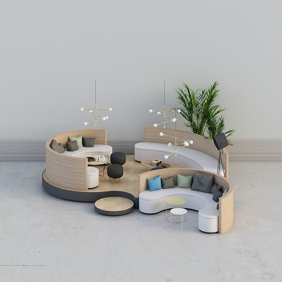 Arc Semi-Circular Outdoor Sofa Set in Earth Color