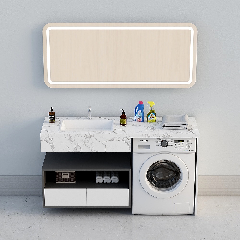 洗衣机柜23D模型