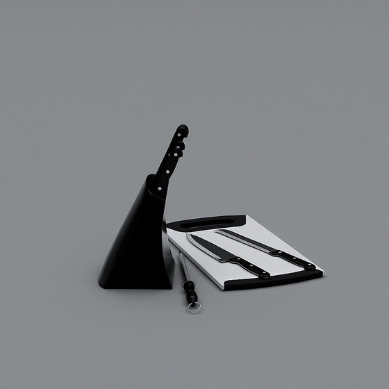 Asian Knives and Cutting Board,Knives and Cutting Board,Black