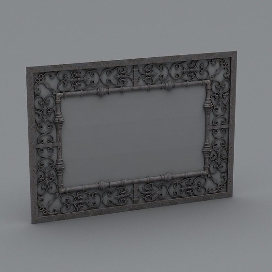 Stylish Black Westbury Mirror 3D Model