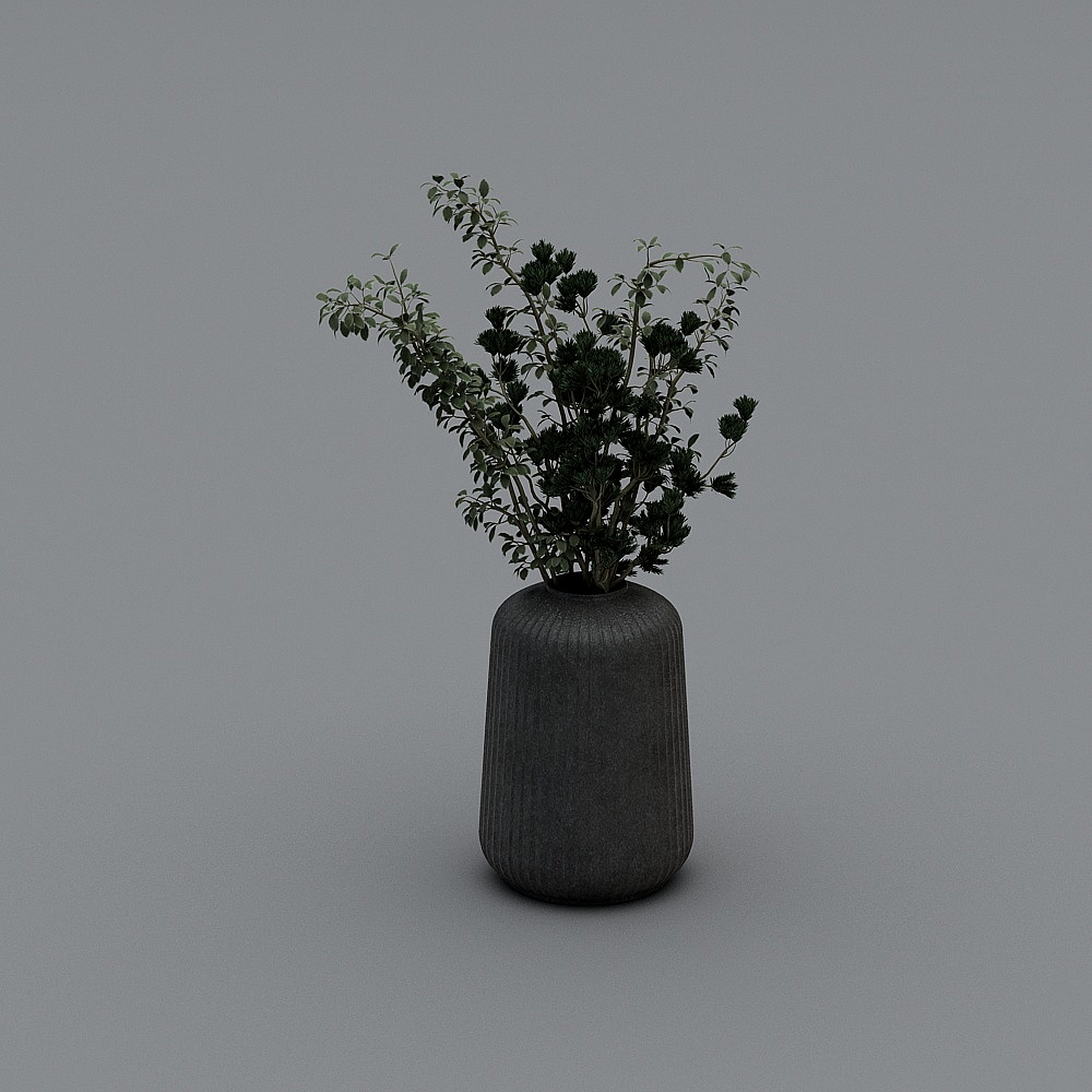 现代花瓶插花饰品摆件-花瓶摆件3D模型