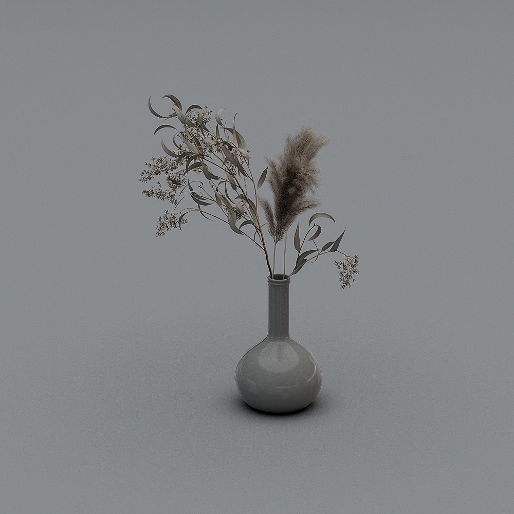 现代芦苇花瓶雕塑摆件-花瓶摆件