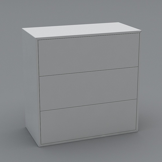 IKEA EKET Storage with Drawer 3D Model in Gray