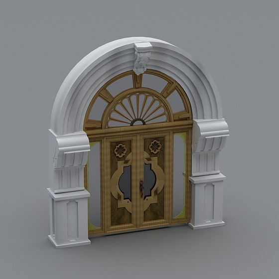 Classic Brown Door 3D Model for Traditional Interiors