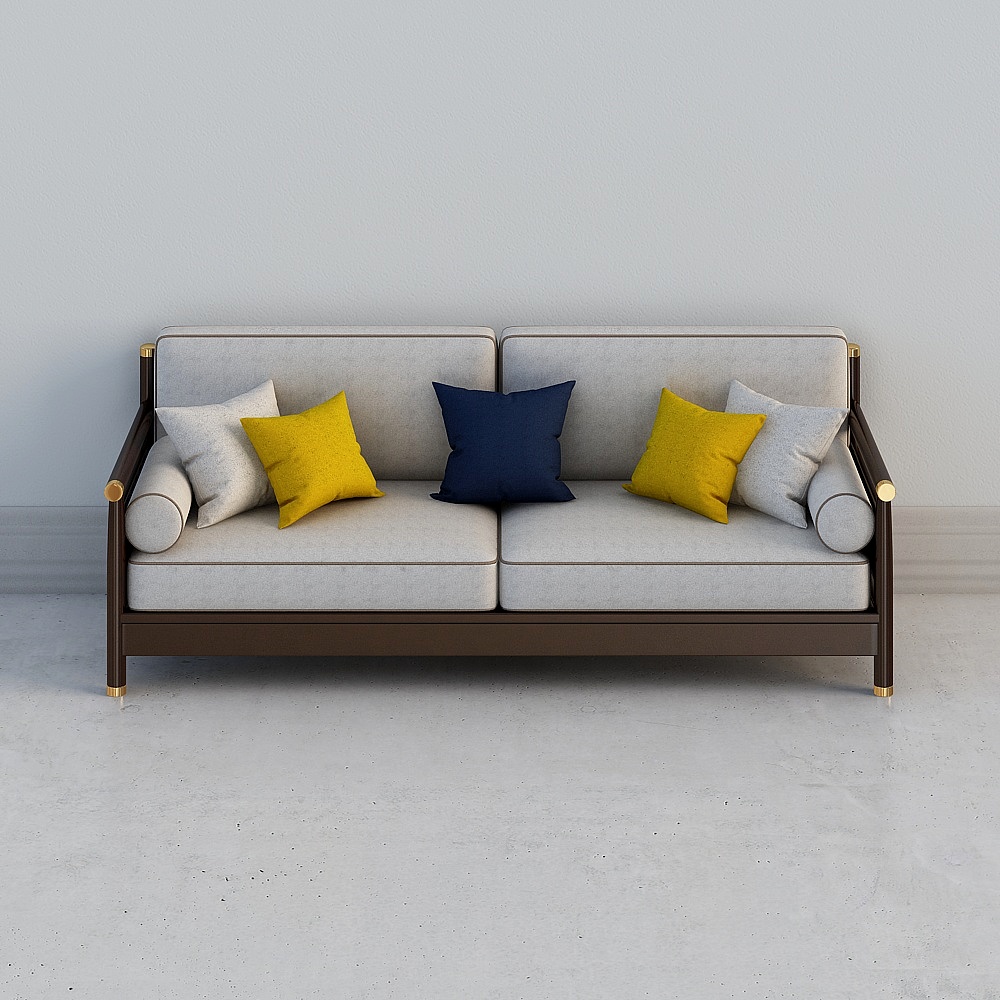 华松居-新中式系列X5301-8#三人位沙发3D模型