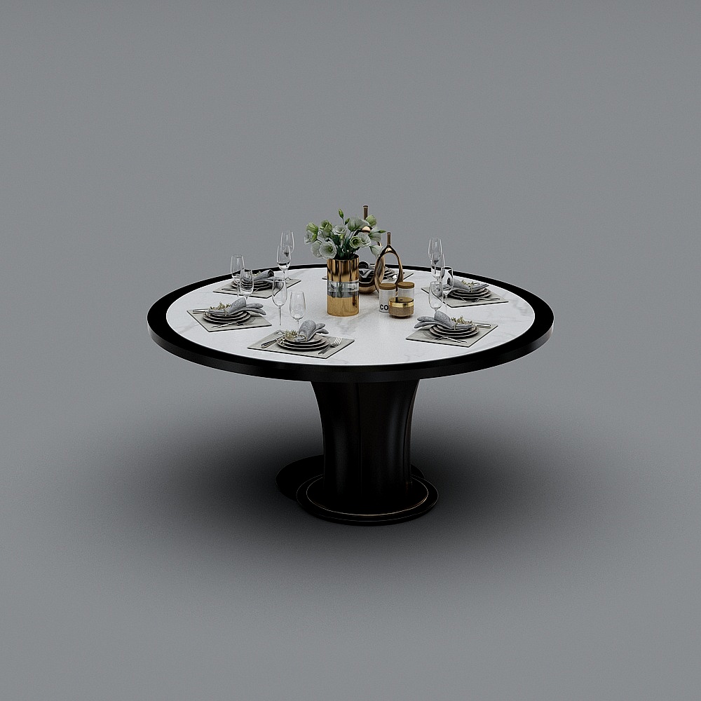 美式餐桌3D模型