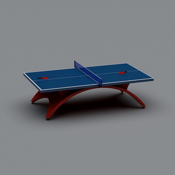 Modern Blue Ping Pong Table 3D Model for Sports Areas