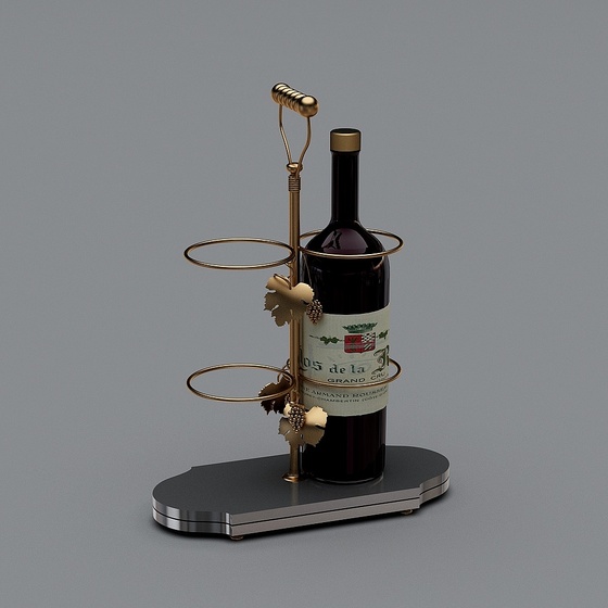 Black Wine 3D Model for Decorative Displays