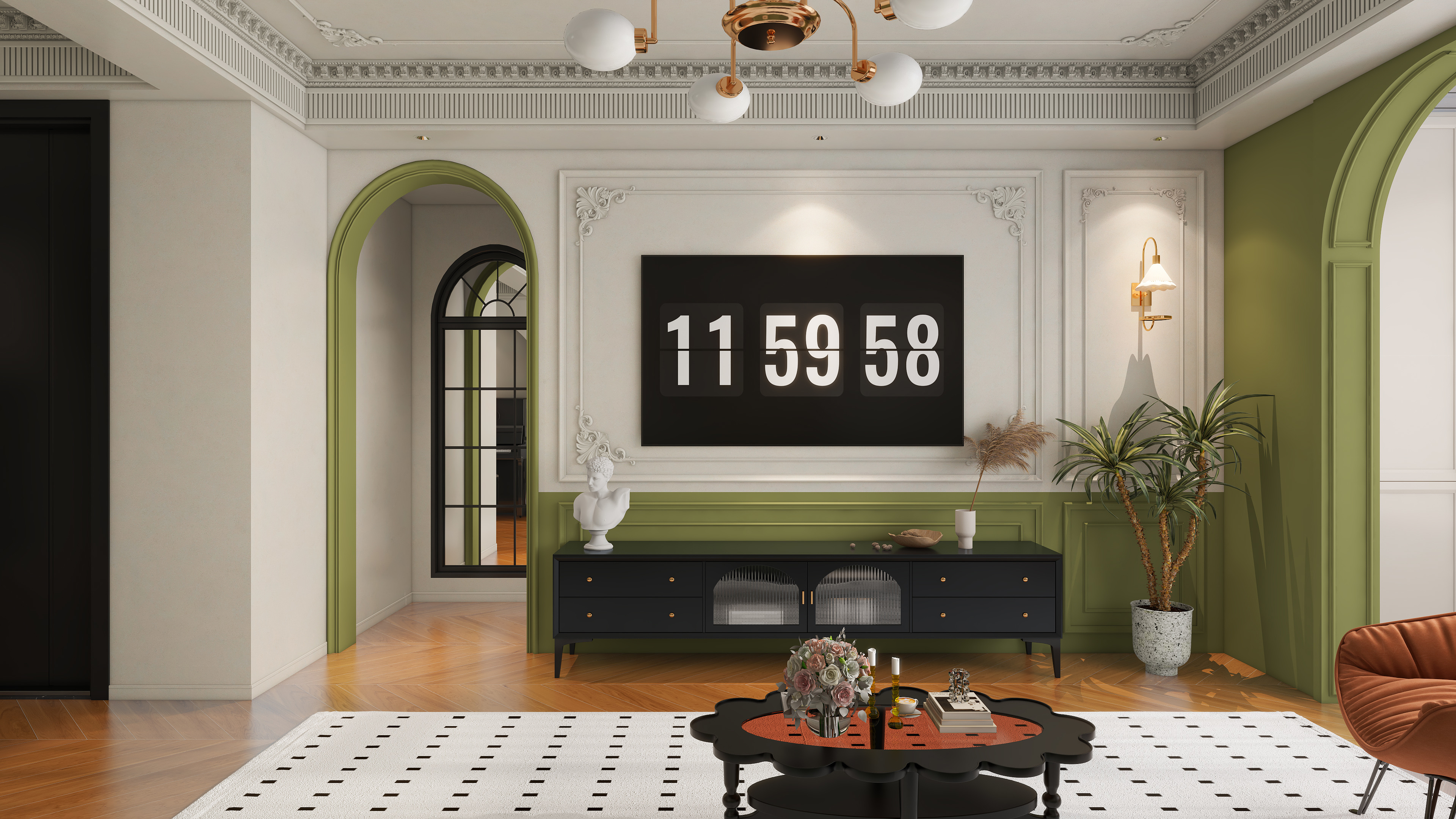 北宸空間設計-旭阳学府--轻法式三居室-装修设计方案