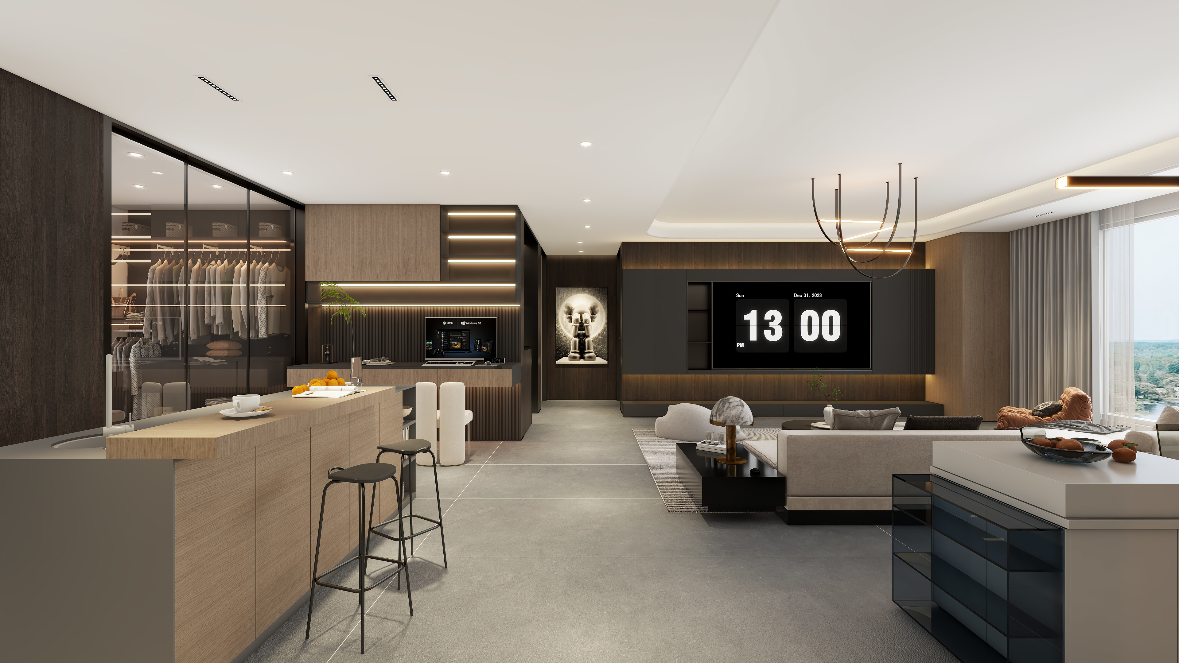 张岩-绿城150平米极简大平层装修效果图