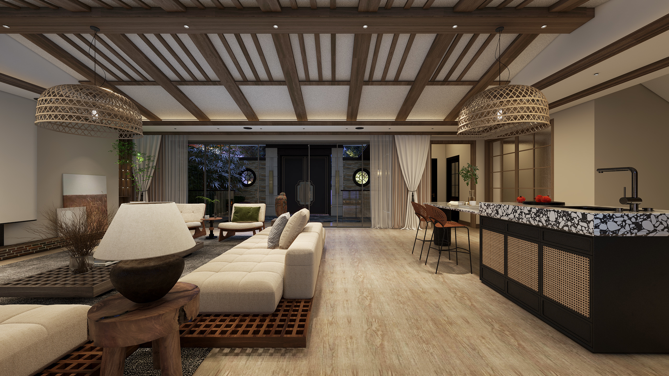 贾力祥-官山源著128㎡1室装修效果图