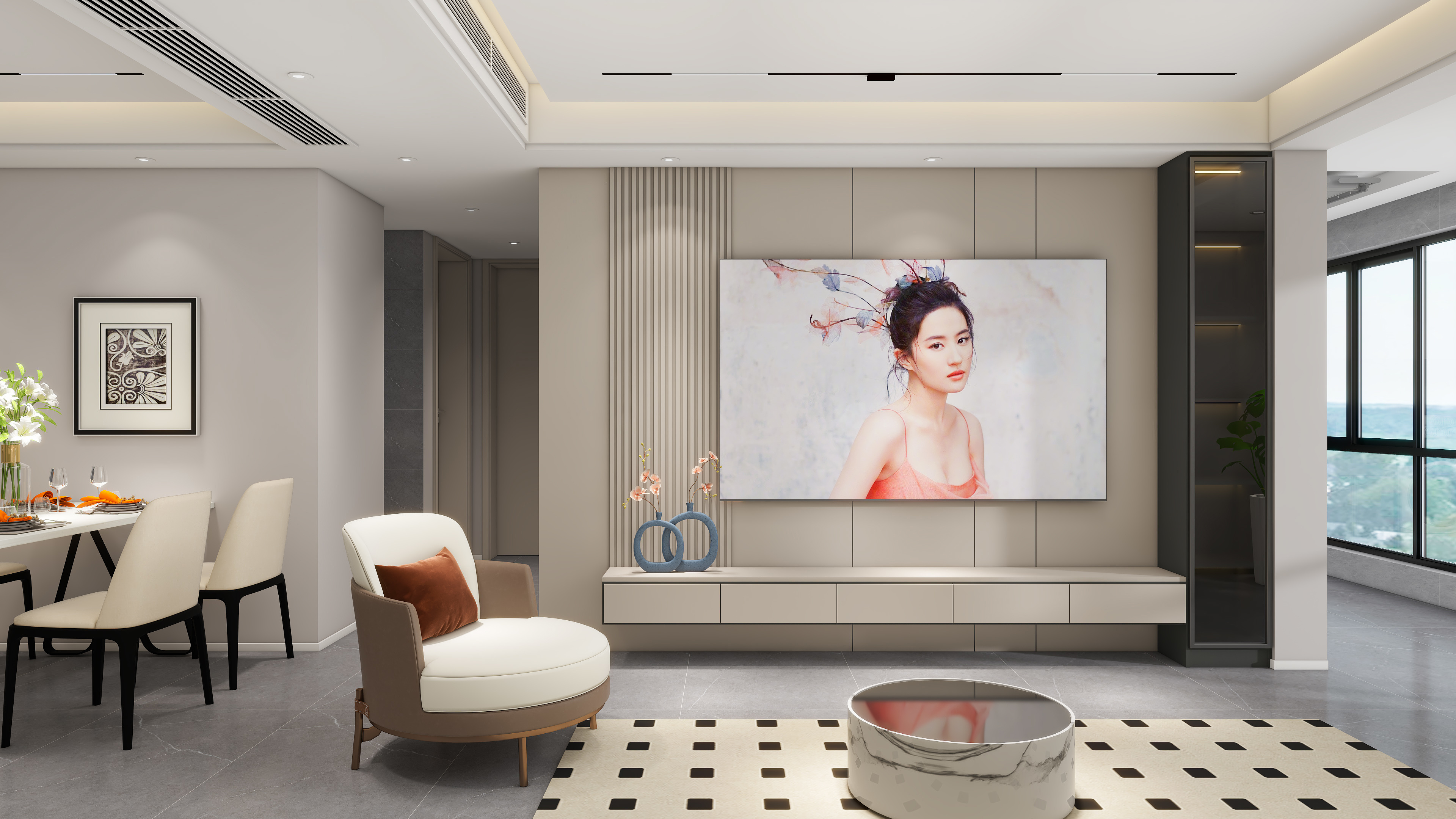 小胡设计-东方城市花园108㎡3室-装修设计方案