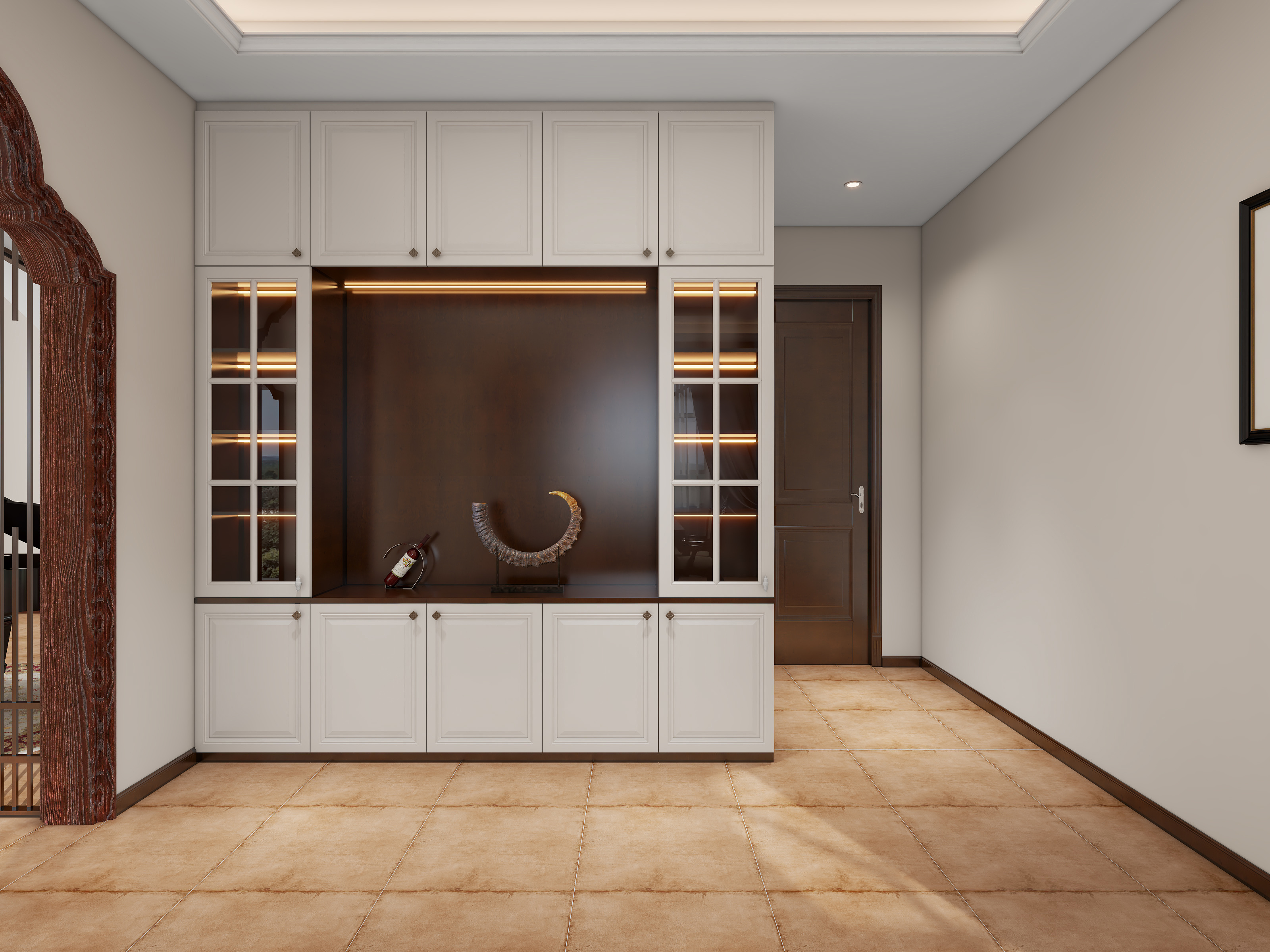 欧阳雪健-现代复古美式-酒红印记装修效果图