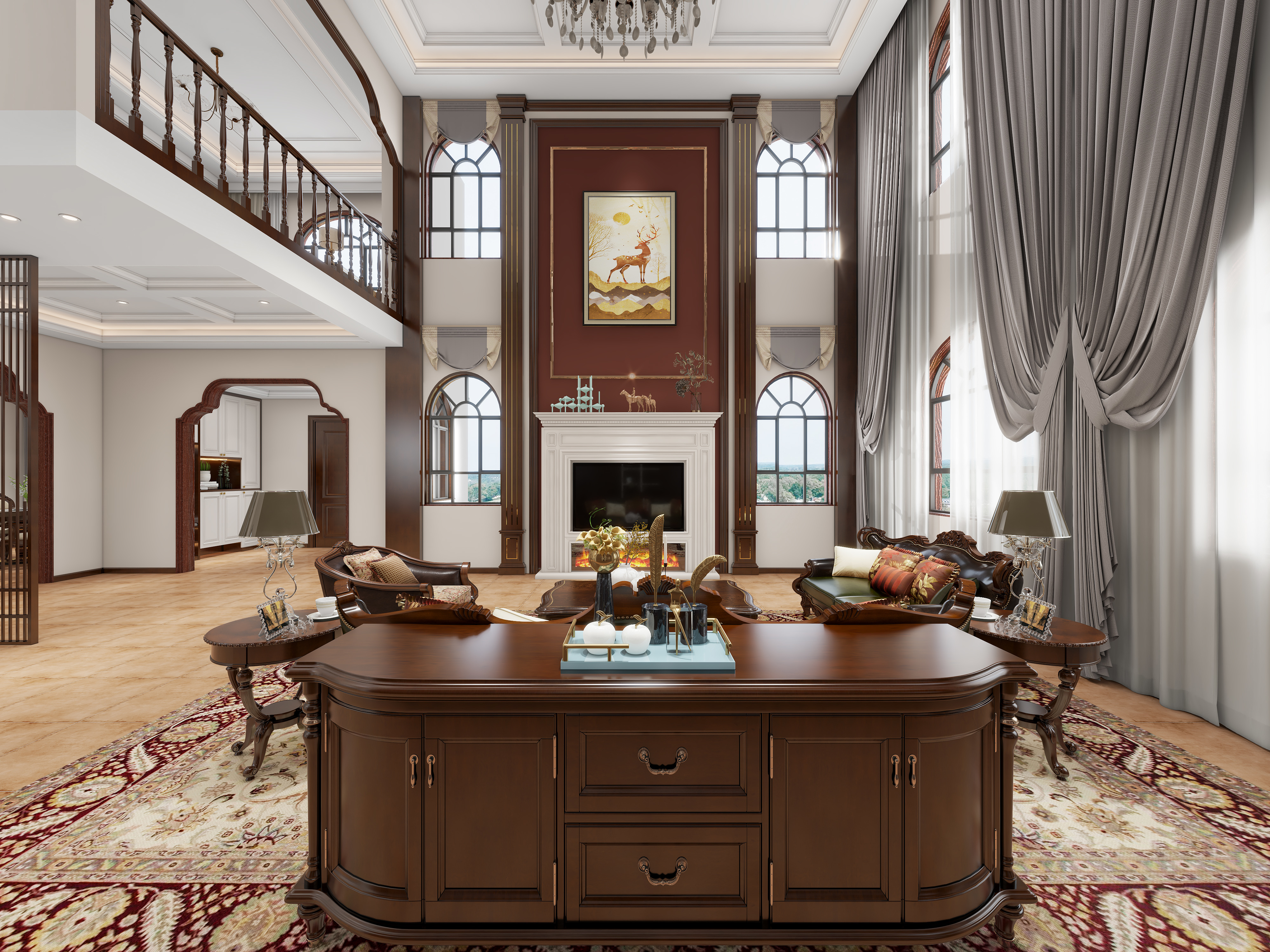 欧阳雪健-现代复古美式-酒红印记-装修设计方案