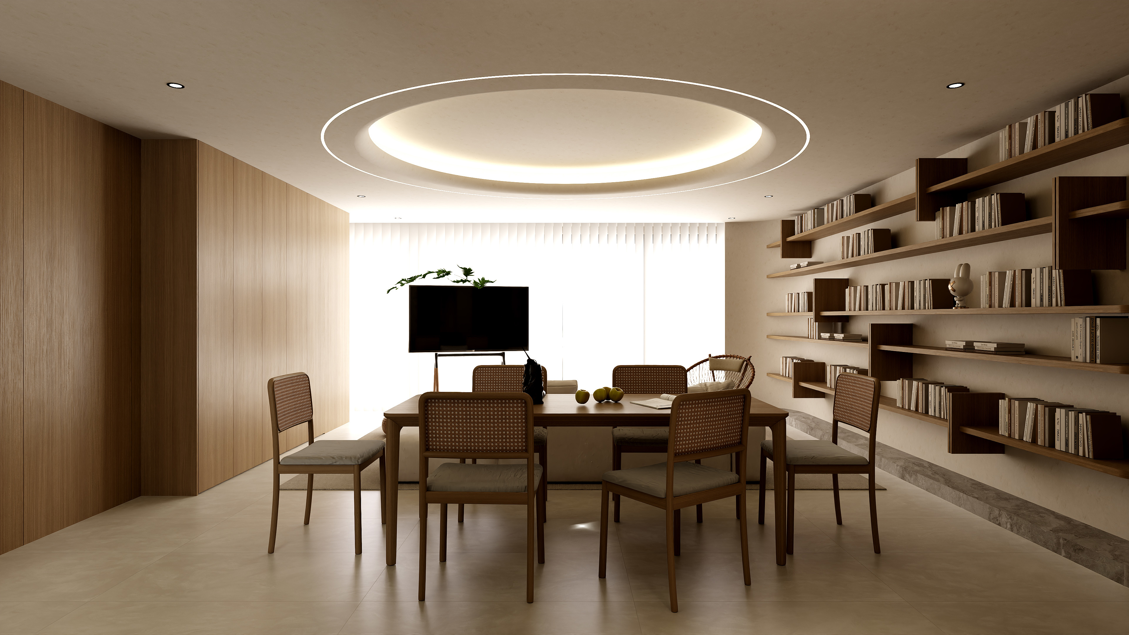 孙有权-『落日熔金』120平丨原木侘寂风三居装修效果图