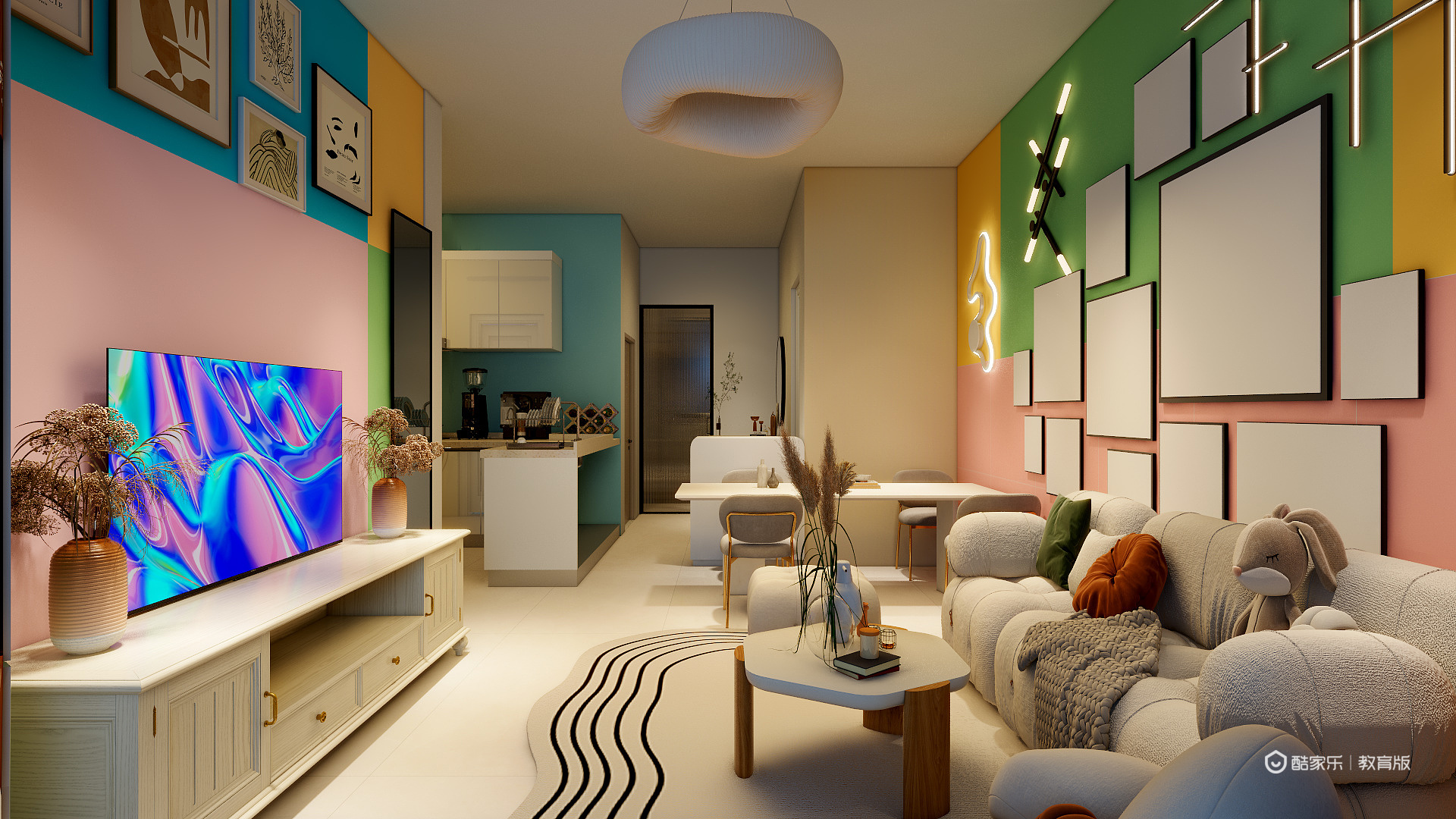 sexvxen-奶油风65㎡1室装修效果图