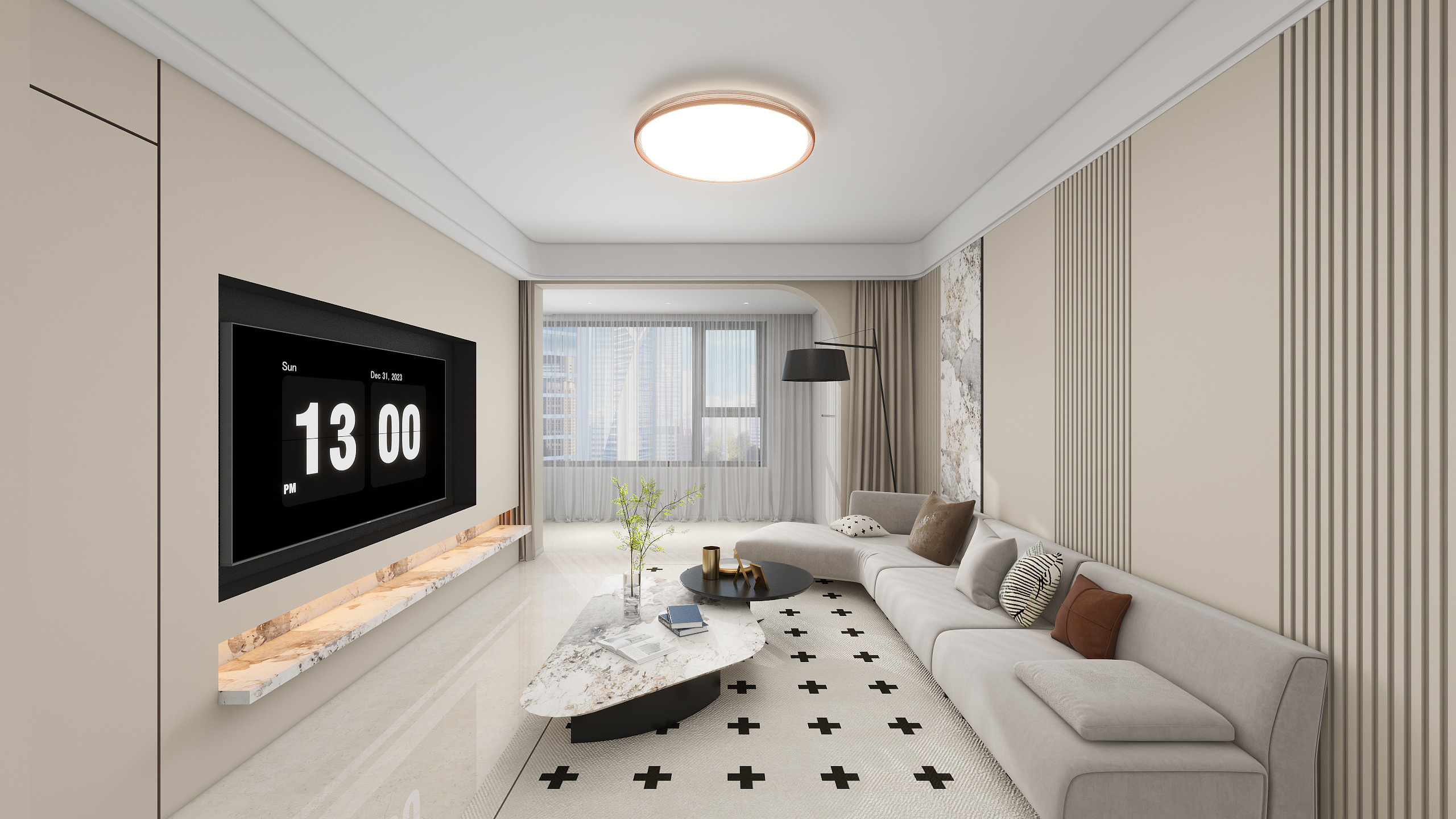 阳光cici-现代简约97m²3室|客餐厅-装修设计方案