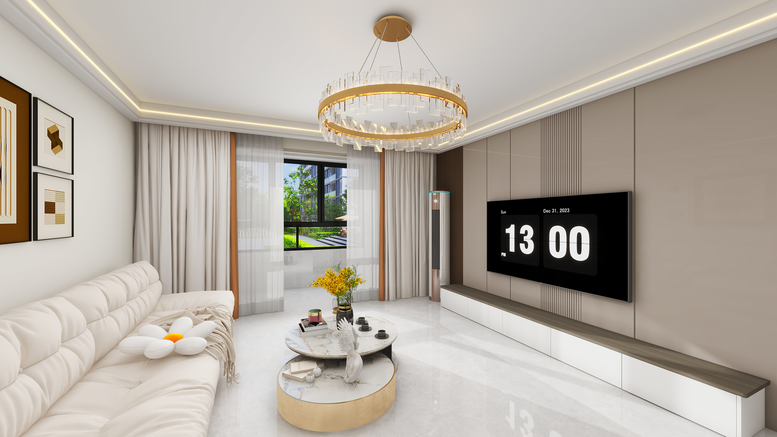 龙航装饰-华都名晟现代简约78㎡2室-装修设计方案