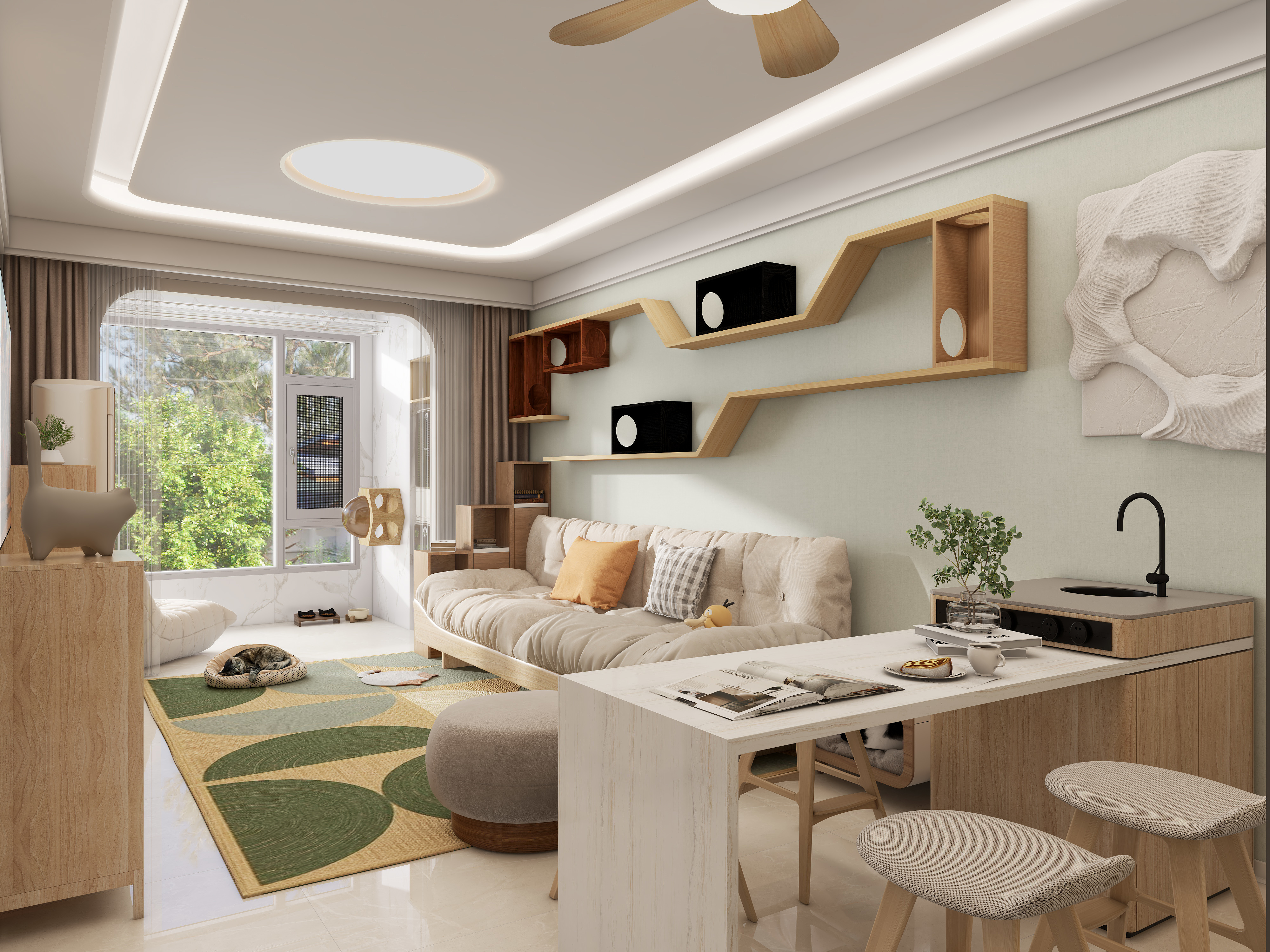 Atlantis一燊珏-小清新海德公园83㎡三室-装修设计方案