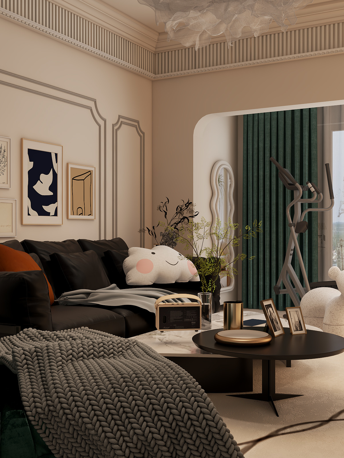 猪丸-轻法式格调绿色-装修设计方案