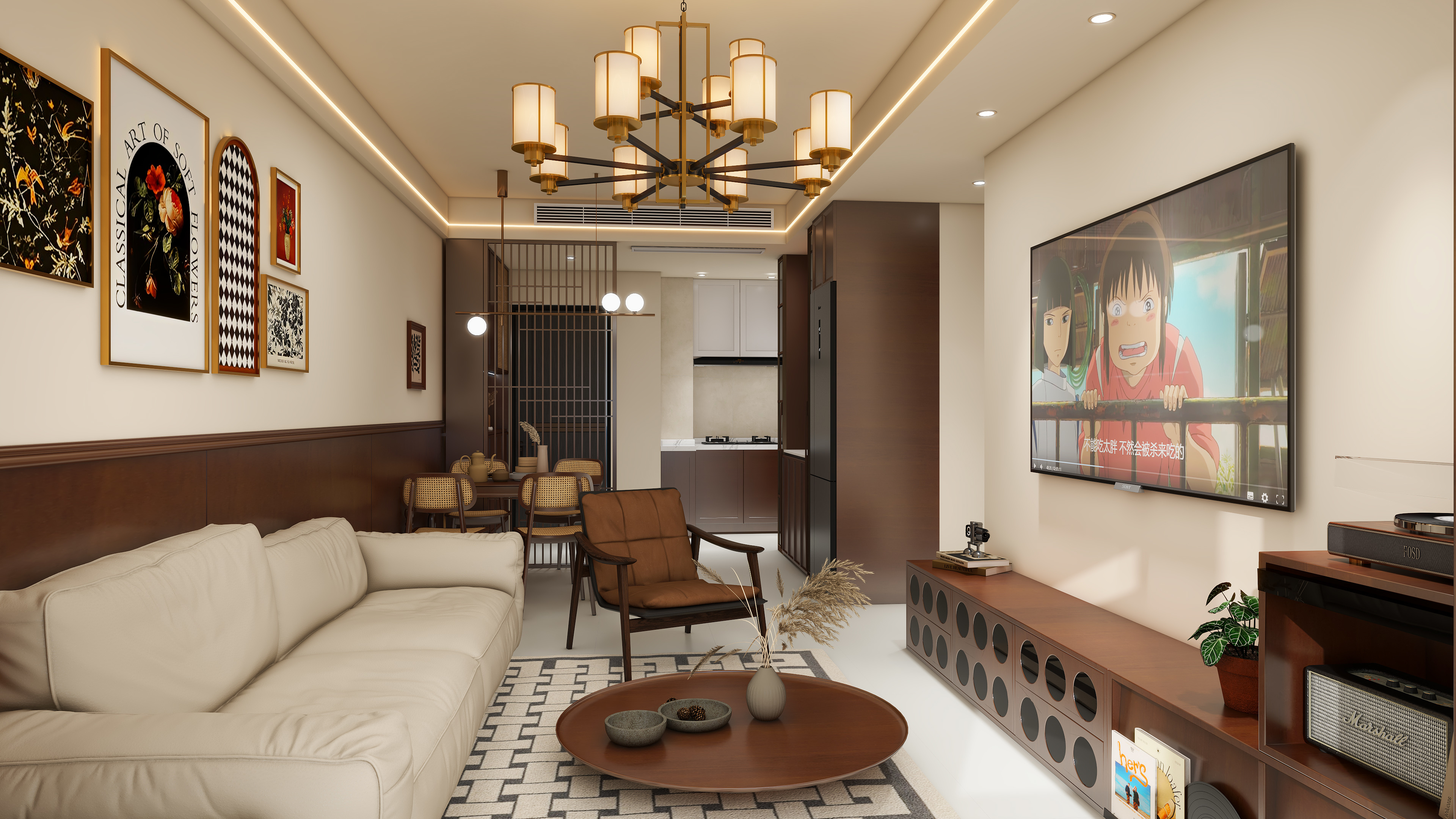 1885*dEGy-中古风2室86平装修效果图