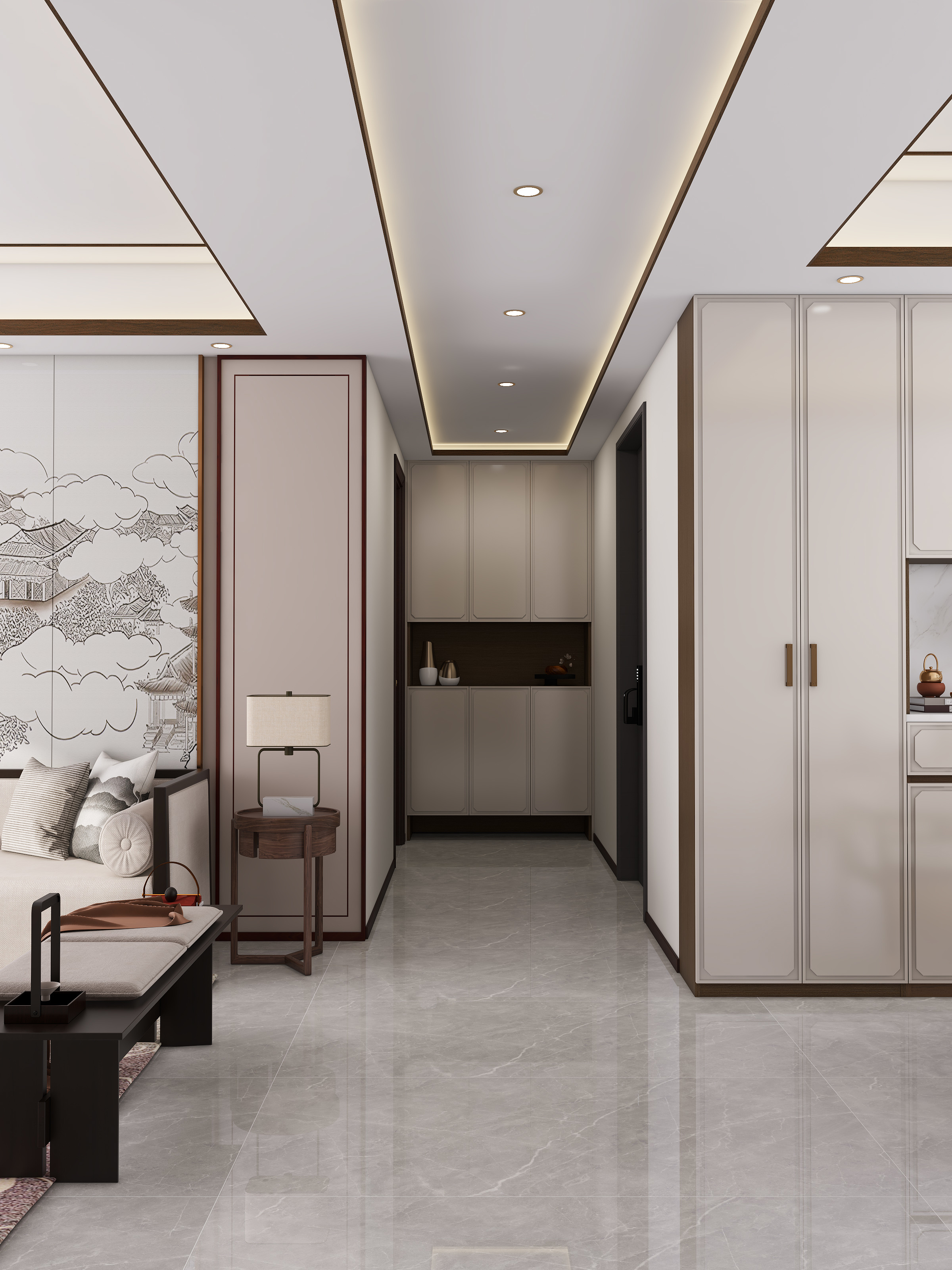 全案设计老都-绿地城124m²四室装修效果图