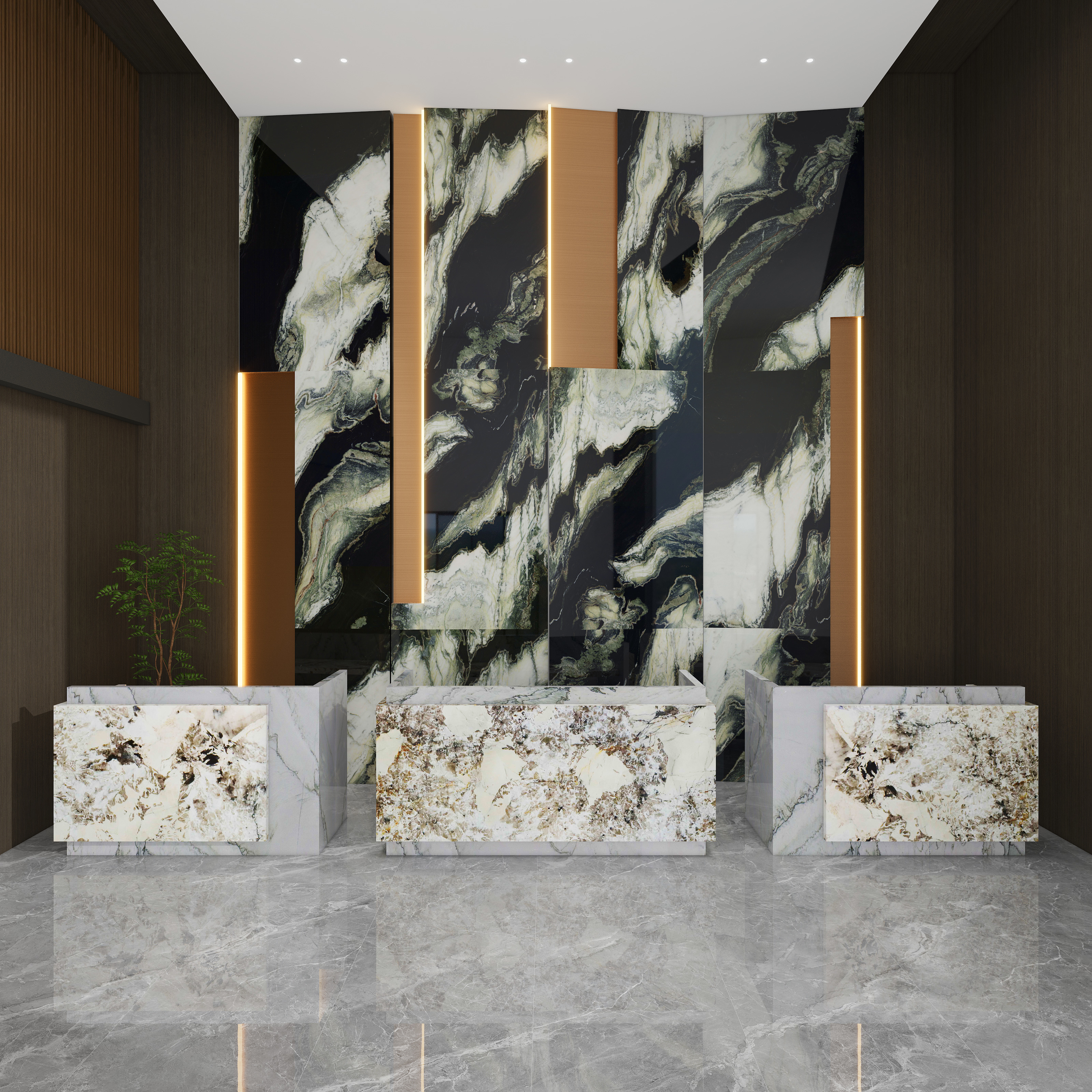 无汤安捏-熊猫白大堂-装修设计方案