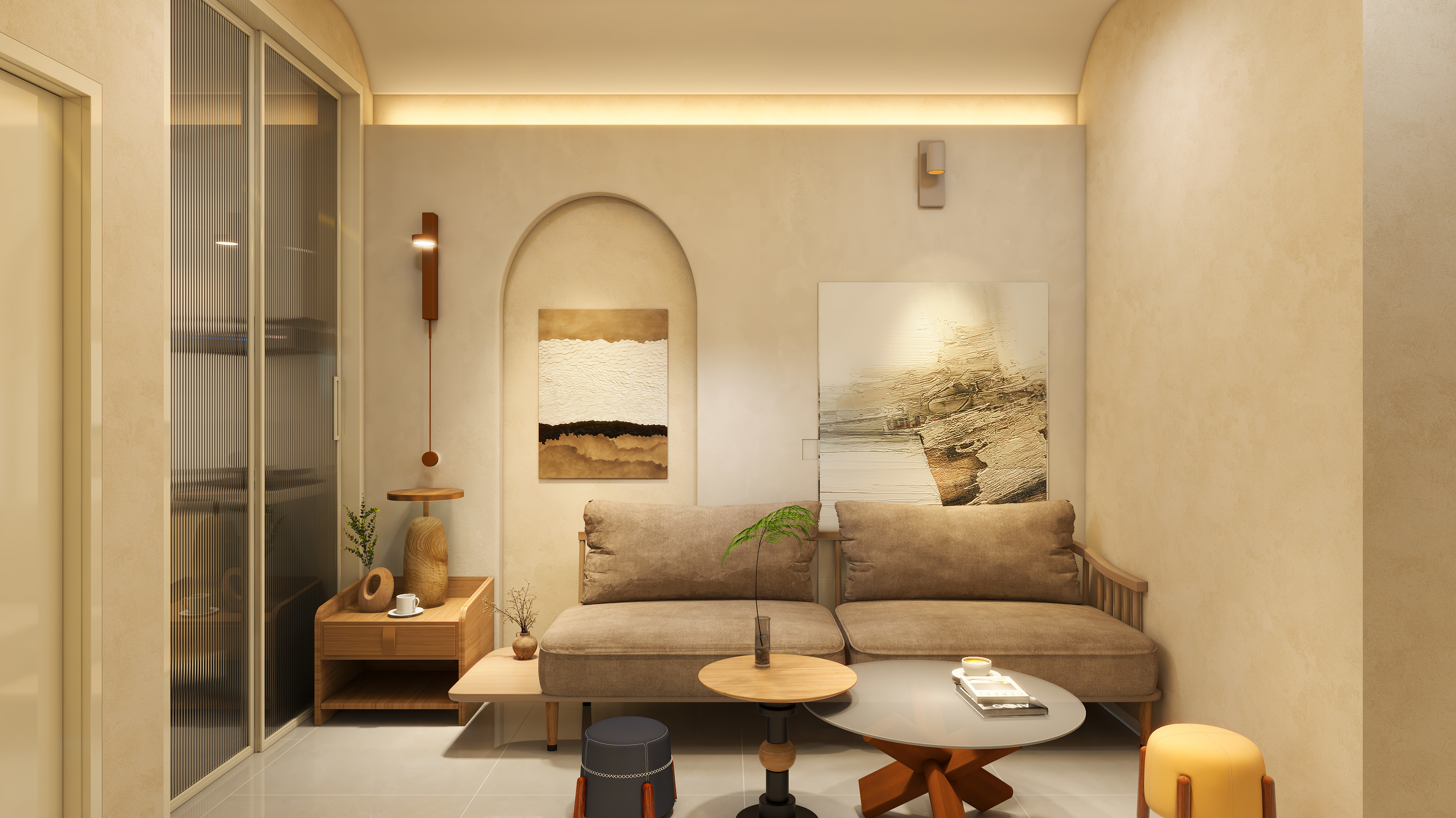 东乐设计-奶油风民宿-装修设计方案