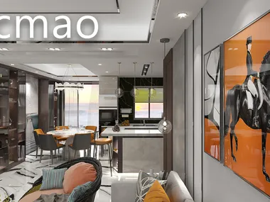 nicmao-70方-现代简约-客厅装修效果图